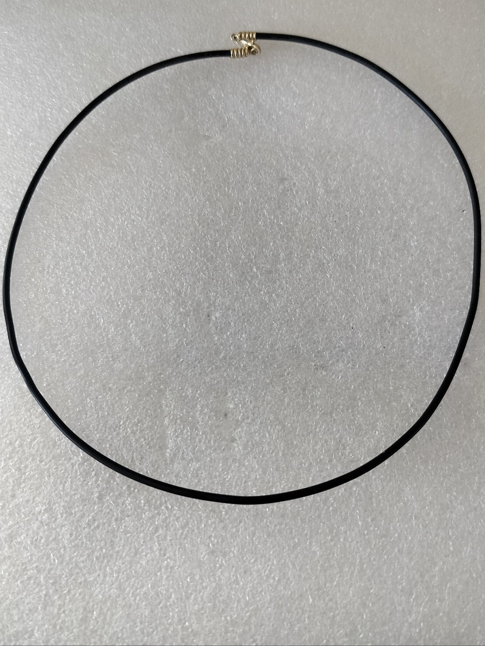 Black Cord Necklace 10k Gold Endcaps Women's